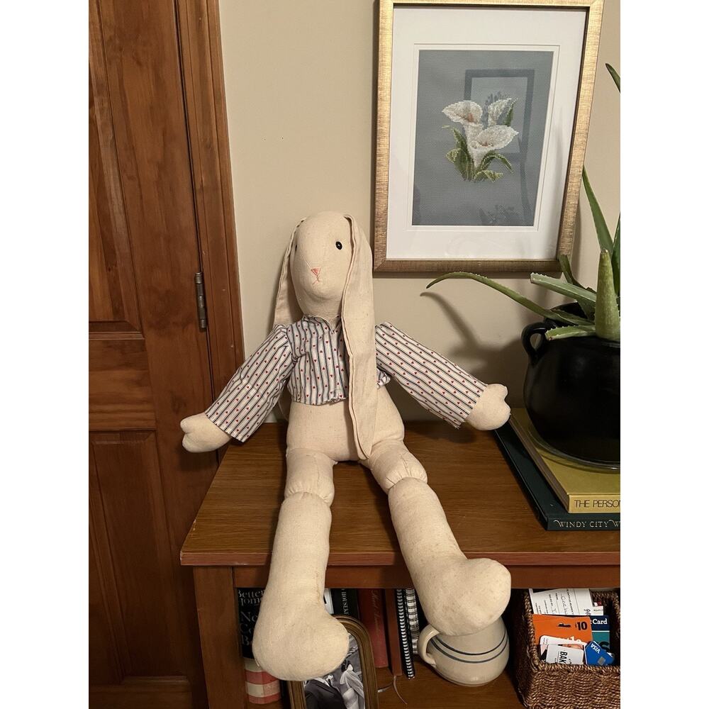 Vintage Handmade Primitive Cloth Rabbit Doll